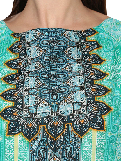 Women's Green Cotton Digital Printed Only Kurti