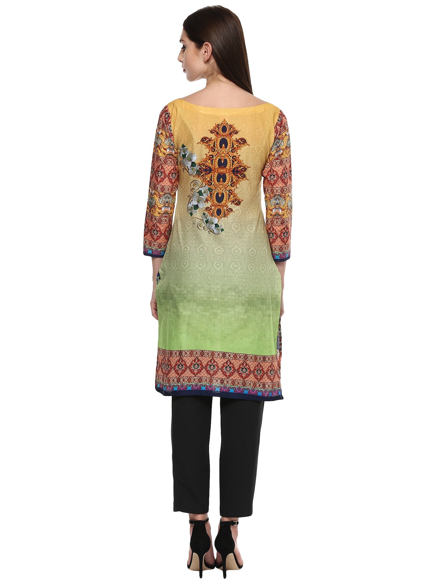 Women's Multicoloured Digital Printed Cotton Only Kurti