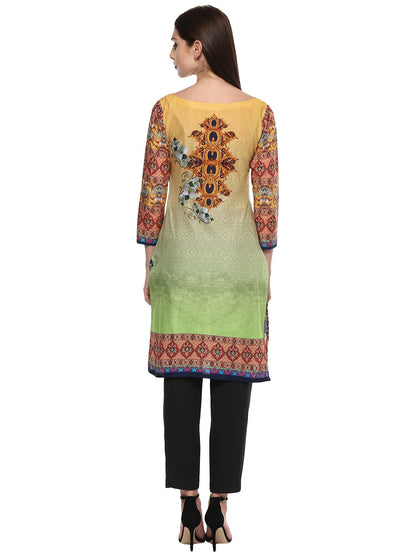 Women's Multicoloured Digital Printed Cotton Only Kurti