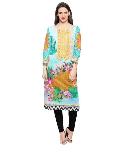 Women's Full Sleeve Digital Printed Cotton Only Kurti