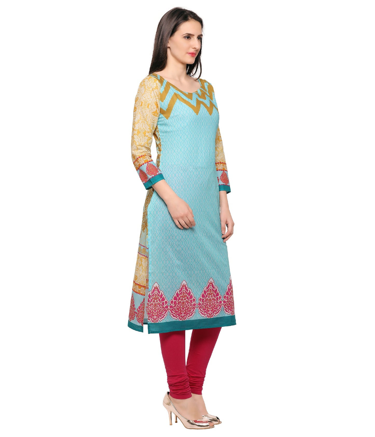 Women's Full Sleeves Digital Printed Cotton Only Kurti