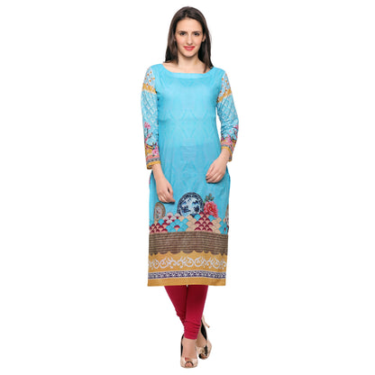 Women's Full Sleve Floral Designer Digital Printed Only Kurti