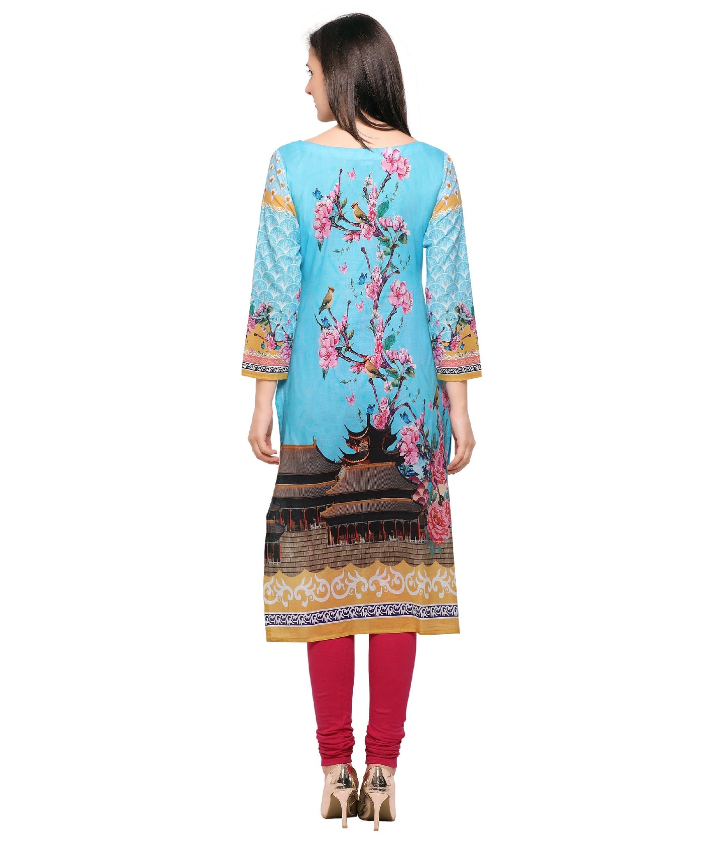 Women's Full Sleve Floral Designer Digital Printed Only Kurti