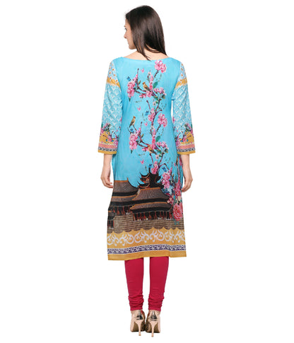 Women's Full Sleve Floral Designer Digital Printed Only Kurti