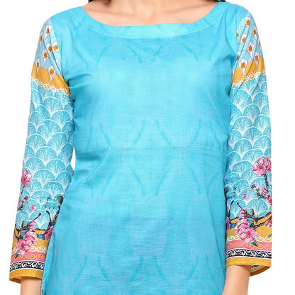 Women's Full Sleve Floral Designer Digital Printed Only Kurti