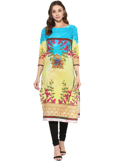 Women's Floral Pakistani Style Digital Cotton Only Kurti