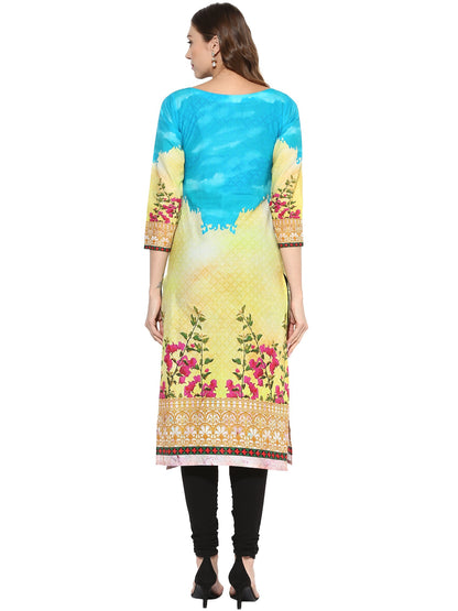 Women's Floral Pakistani Style Digital Cotton Only Kurti