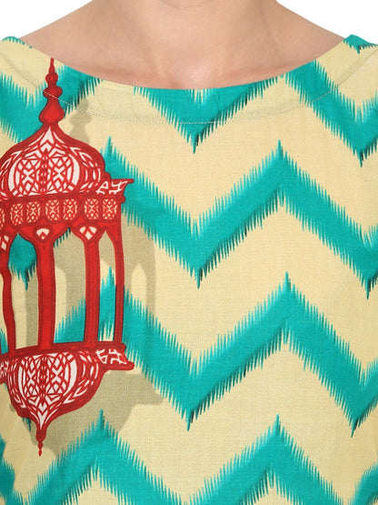 Women's Moroccon Lantern Cotton Printed Only Kurti