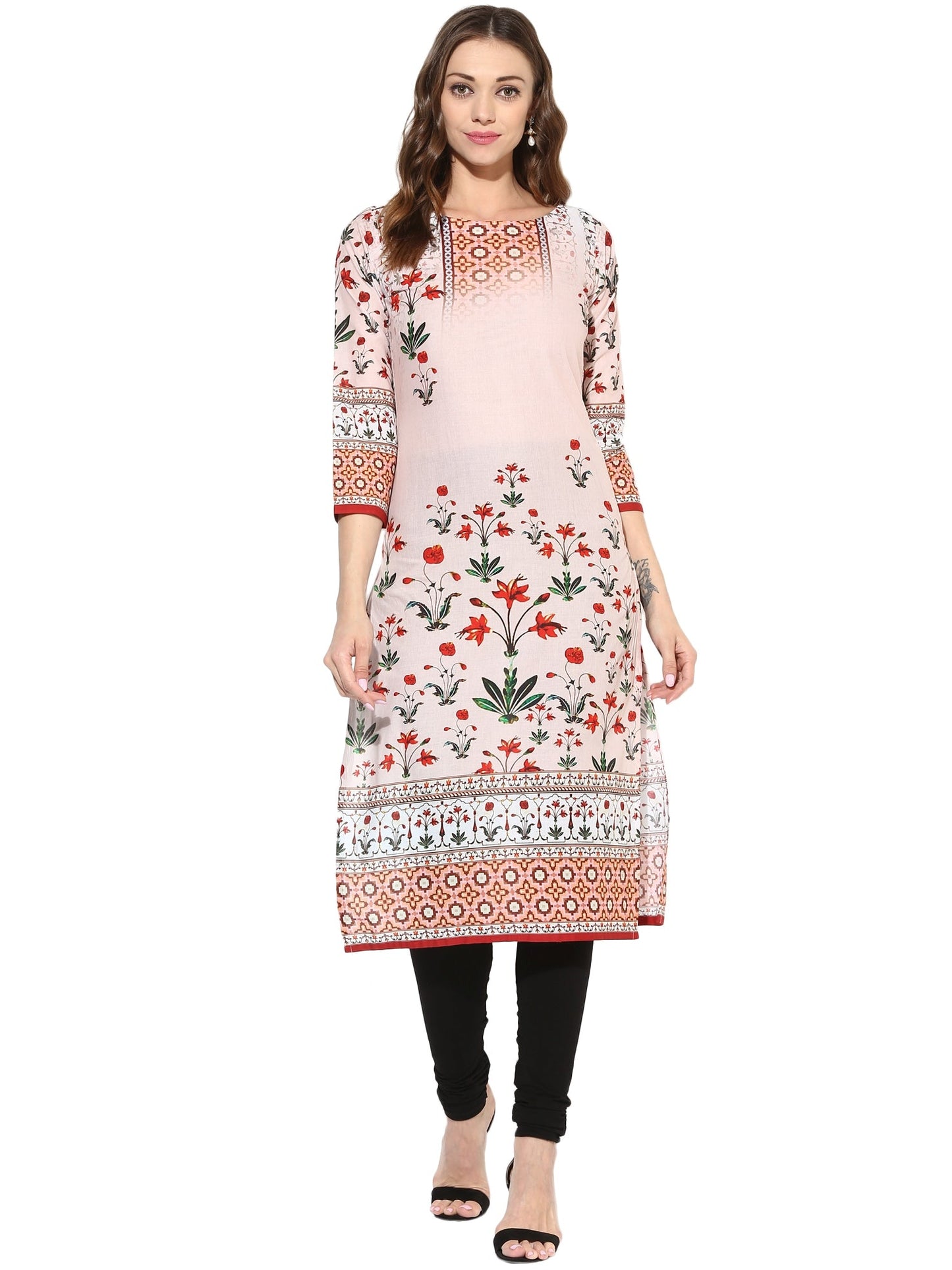 Women's Taj Mahal Inspired Digital Cotton Only Kurti
