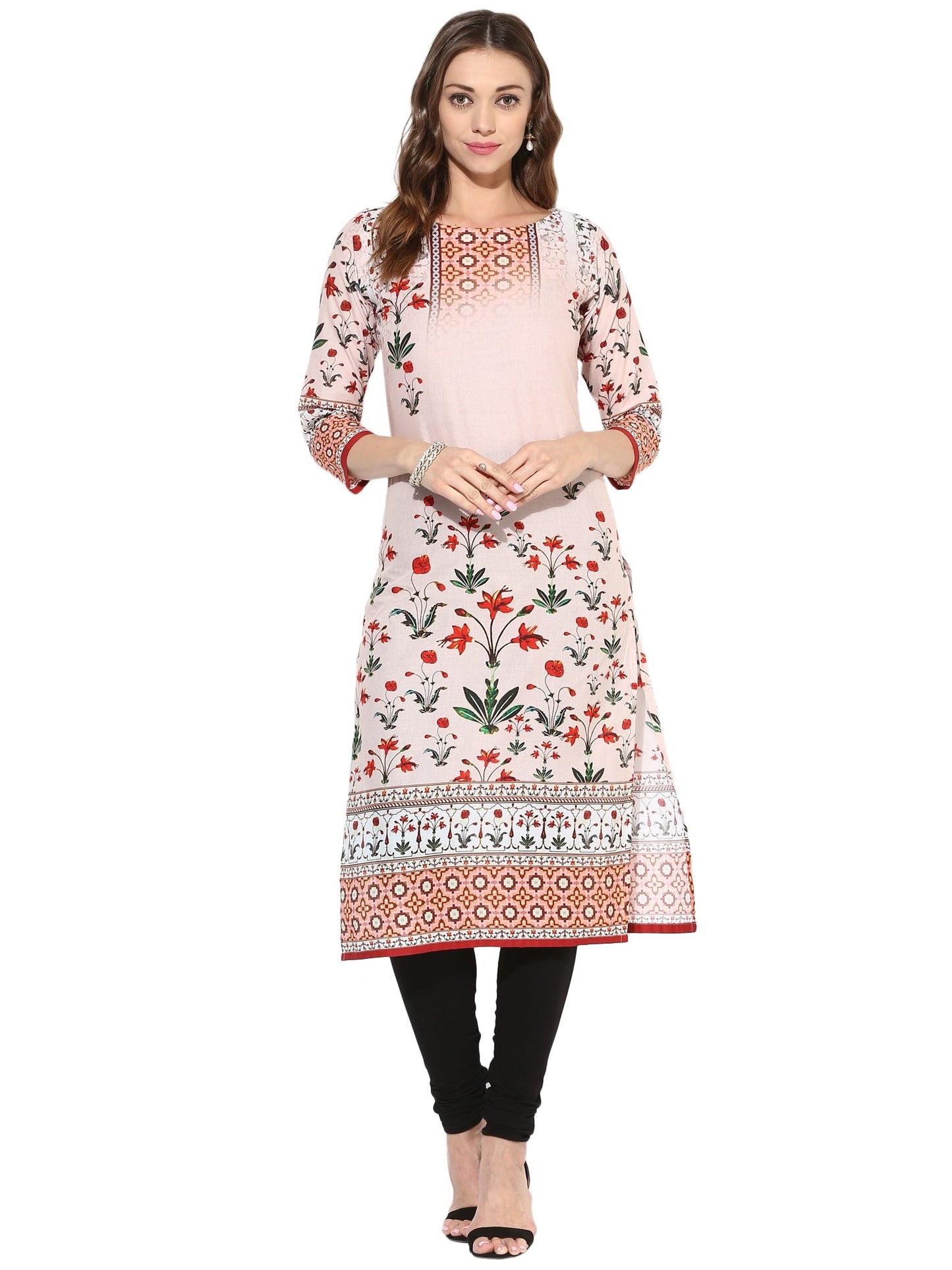 Women's Taj Mahal Inspired Digital Cotton Only Kurti