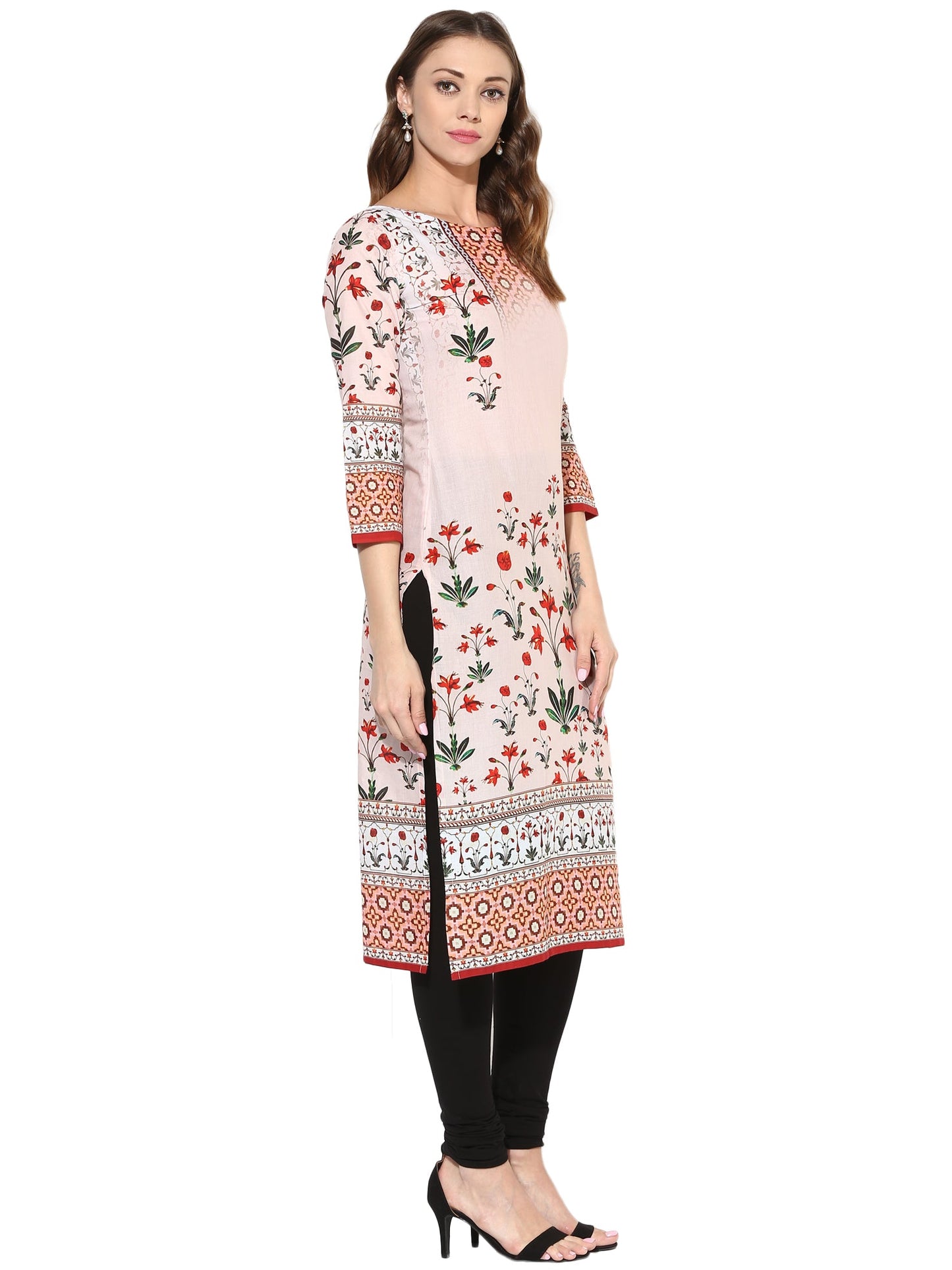 Women's Taj Mahal Inspired Digital Cotton Only Kurti