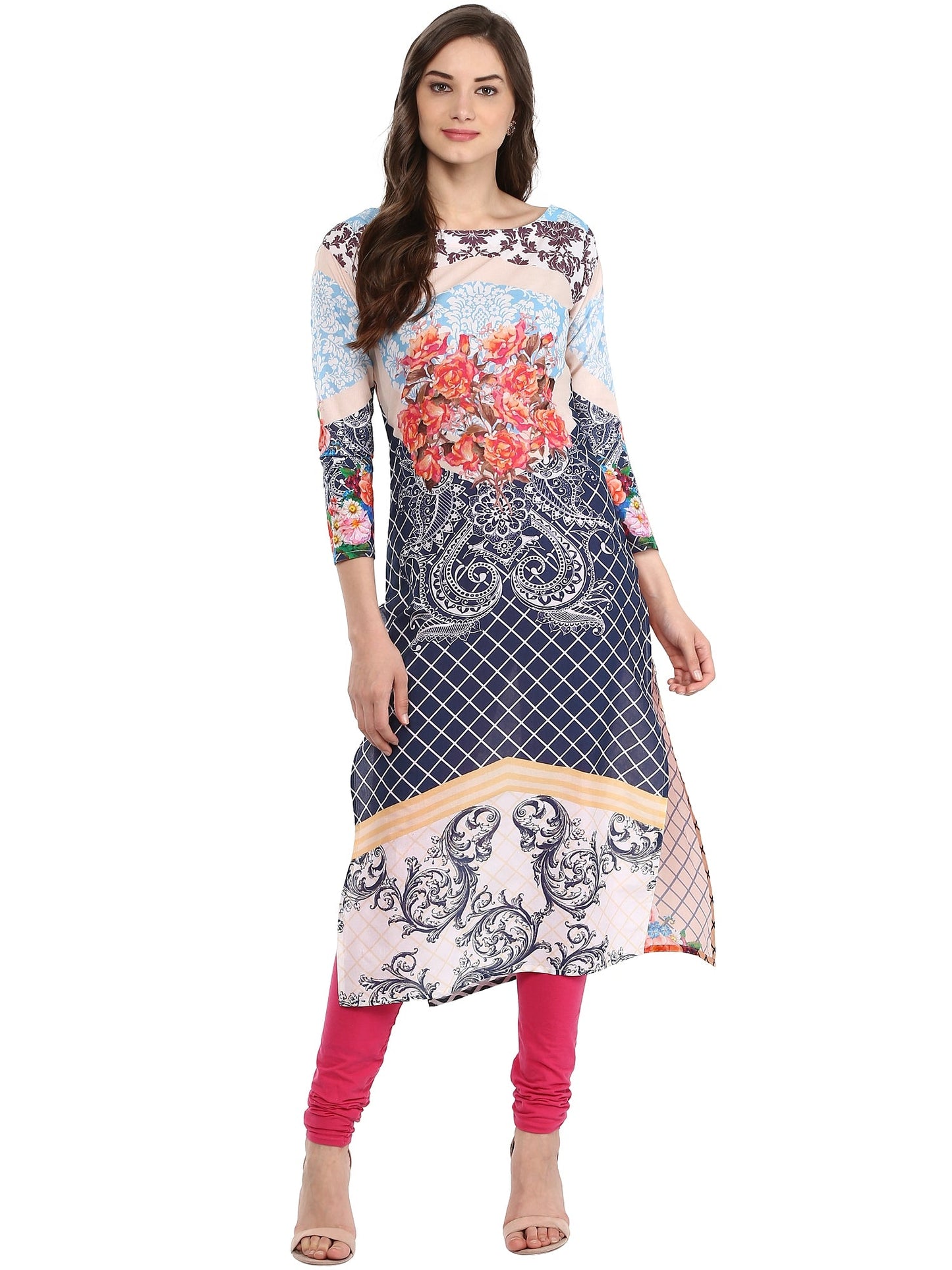 Women's Floral Summer Cotton Printed Digital Only Kurti