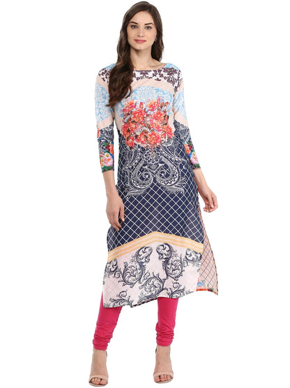Women's Floral Summer Cotton Printed Digital Only Kurti