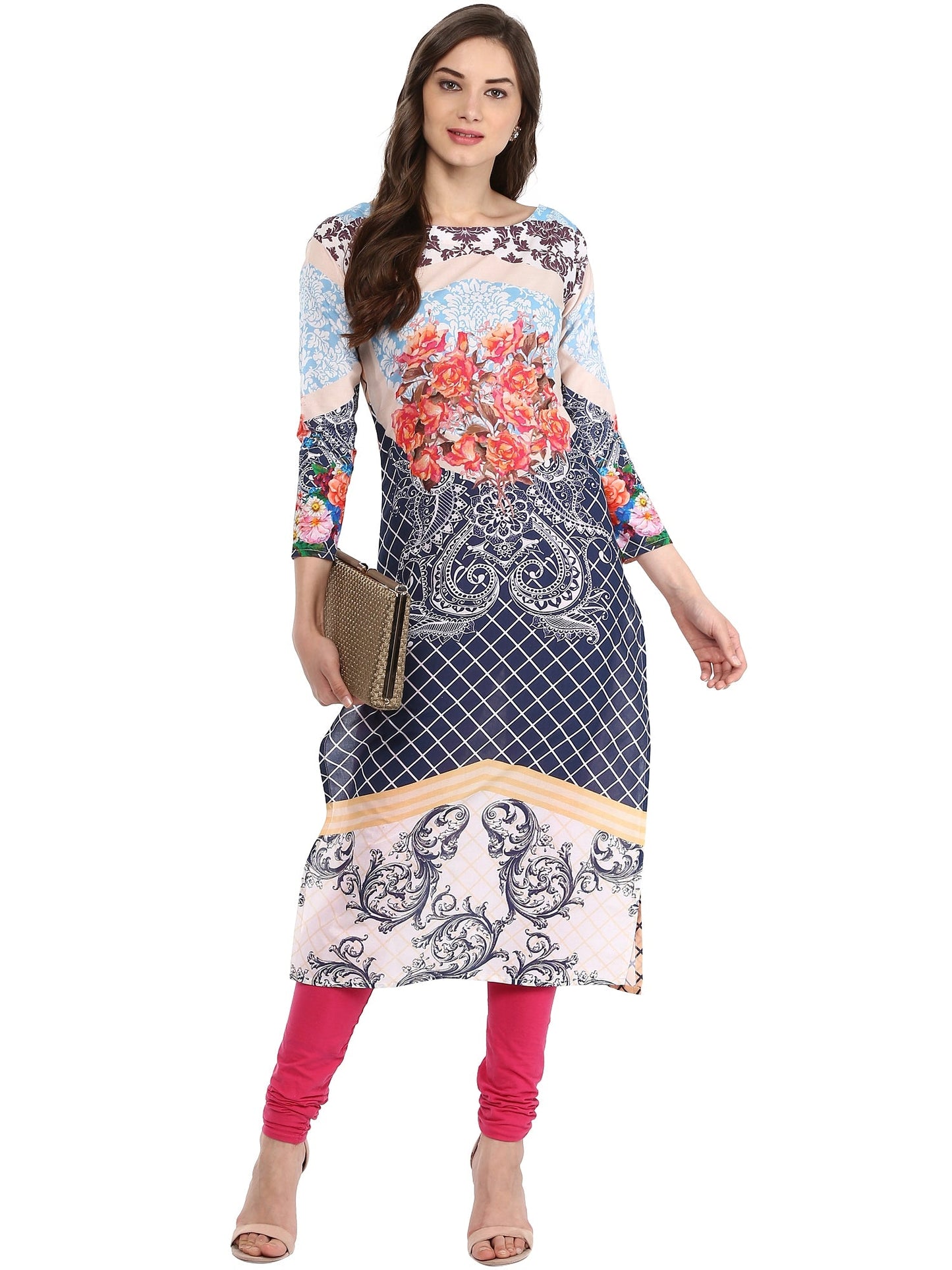 Women's Floral Summer Cotton Printed Digital Only Kurti