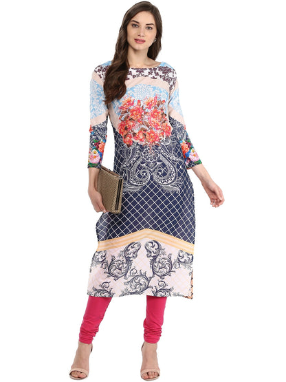 Women's Floral Summer Cotton Printed Digital Only Kurti