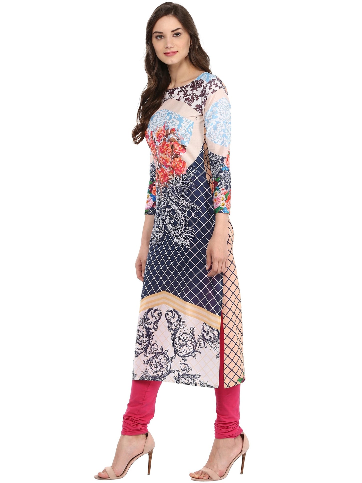 Women's Floral Summer Cotton Printed Digital Only Kurti