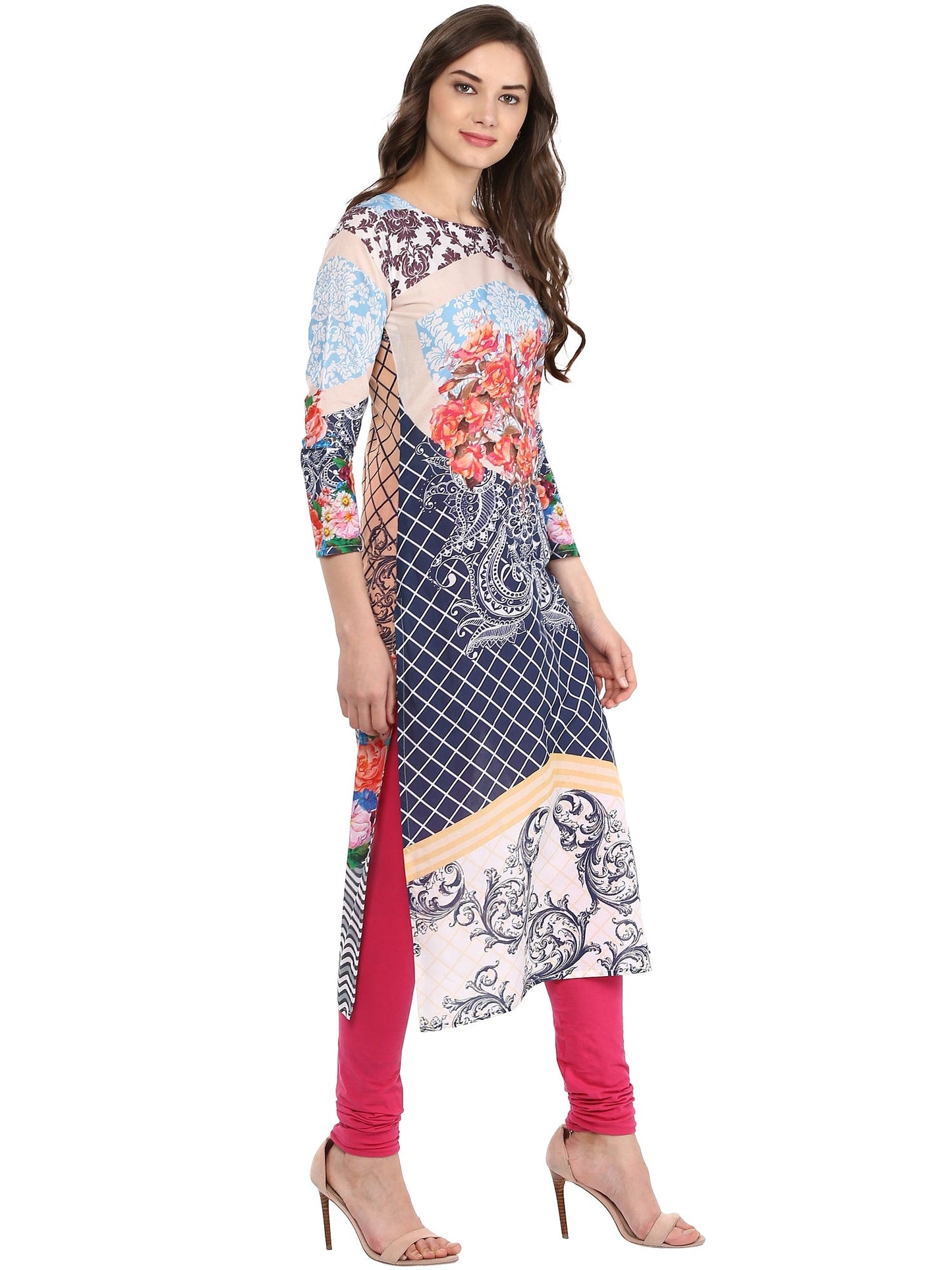 Women's Floral Summer Cotton Printed Digital Only Kurti