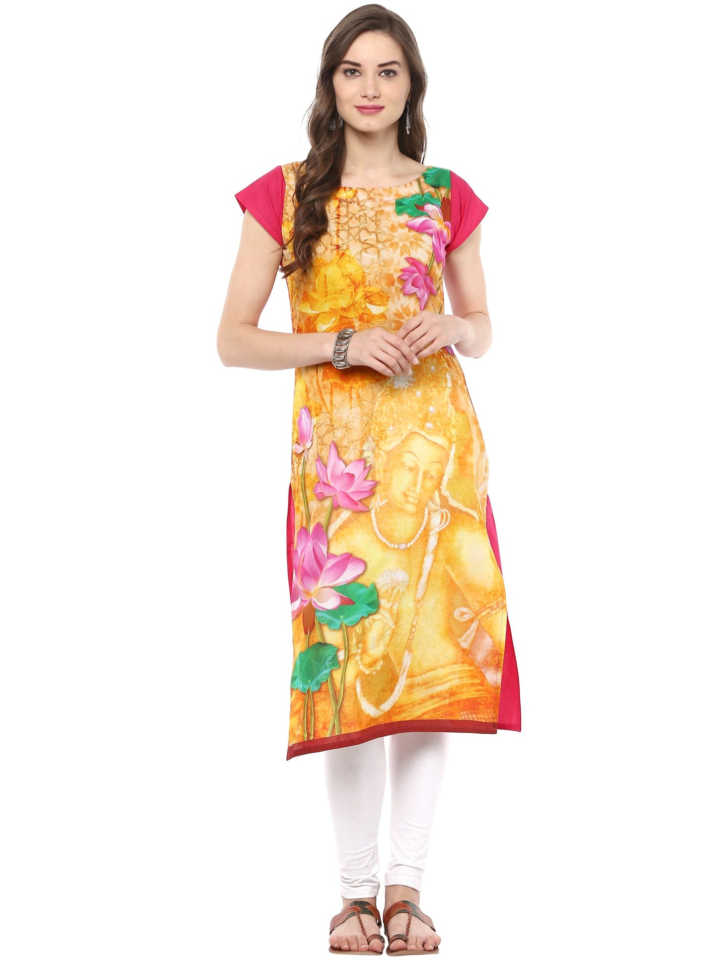 Women's Retro Ajanta Ellora Inspired Cotton Digital Only Kurti