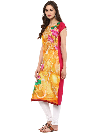 Women's Retro Ajanta Ellora Inspired Cotton Digital Only Kurti