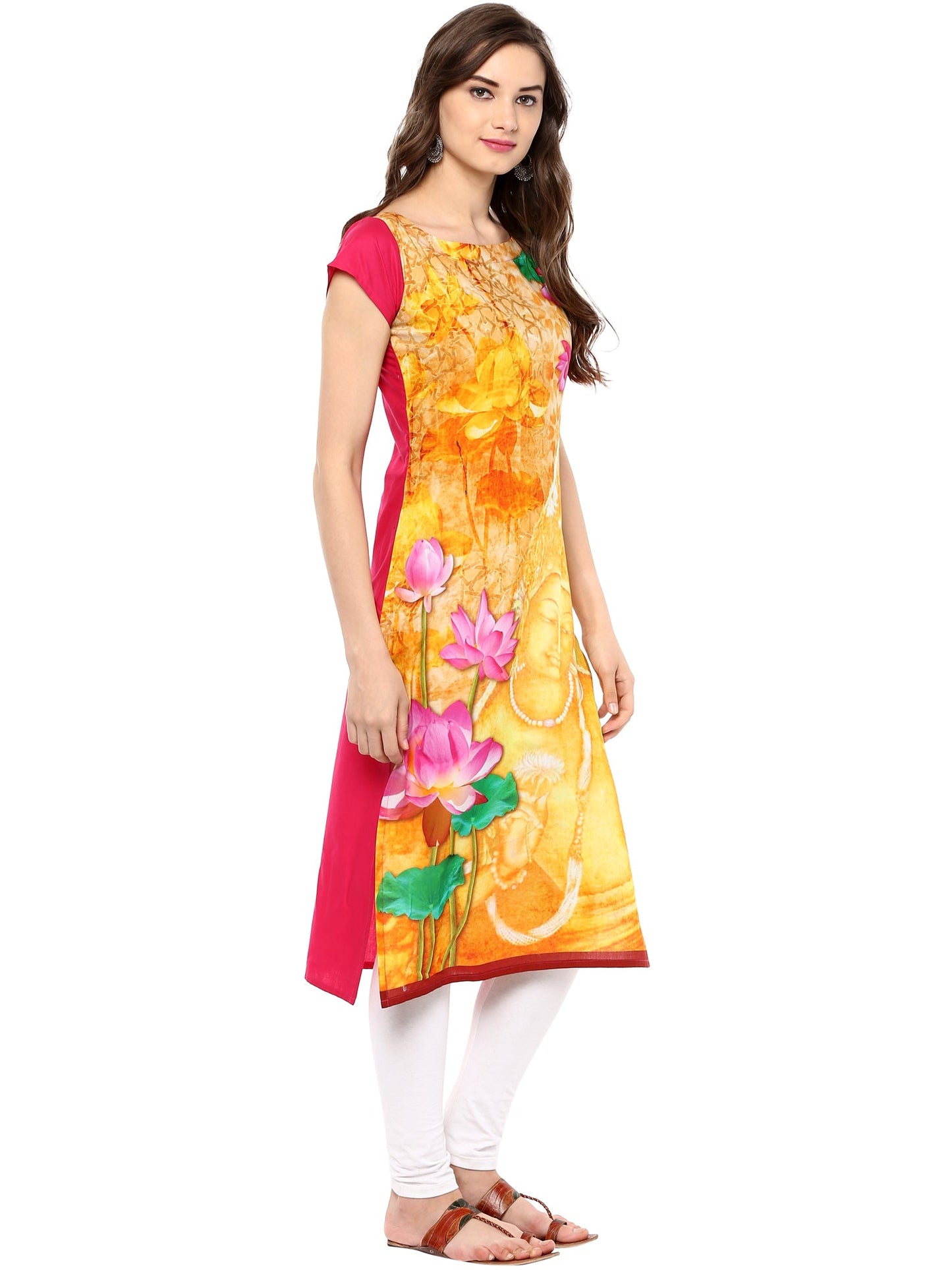 Women's Retro Ajanta Ellora Inspired Cotton Digital Only Kurti