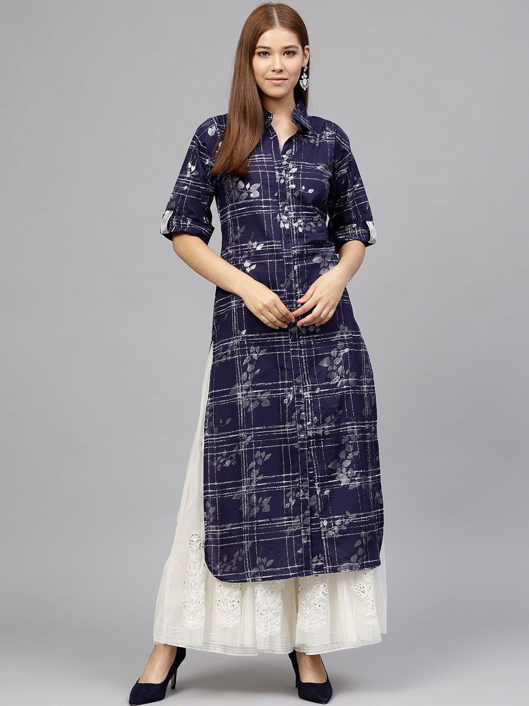 Women's Foil Print Straight Cotton Only Kurta