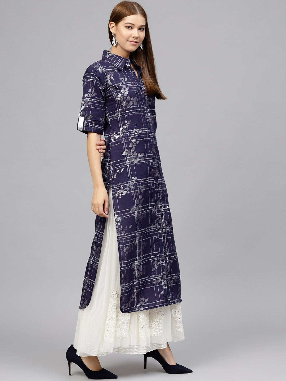 Women's Foil Print Straight Cotton Only Kurta