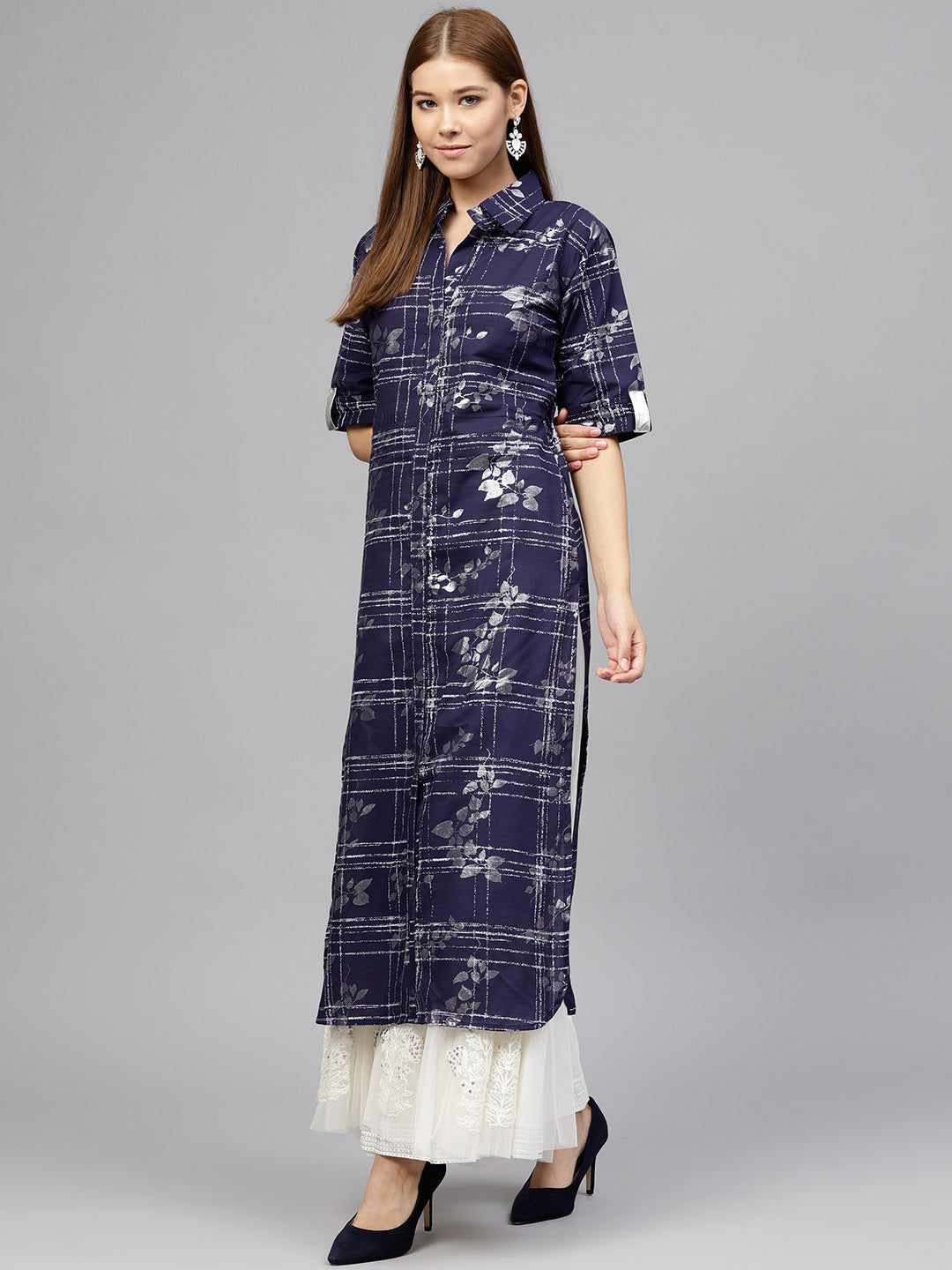 Women's Foil Print Straight Cotton Only Kurta