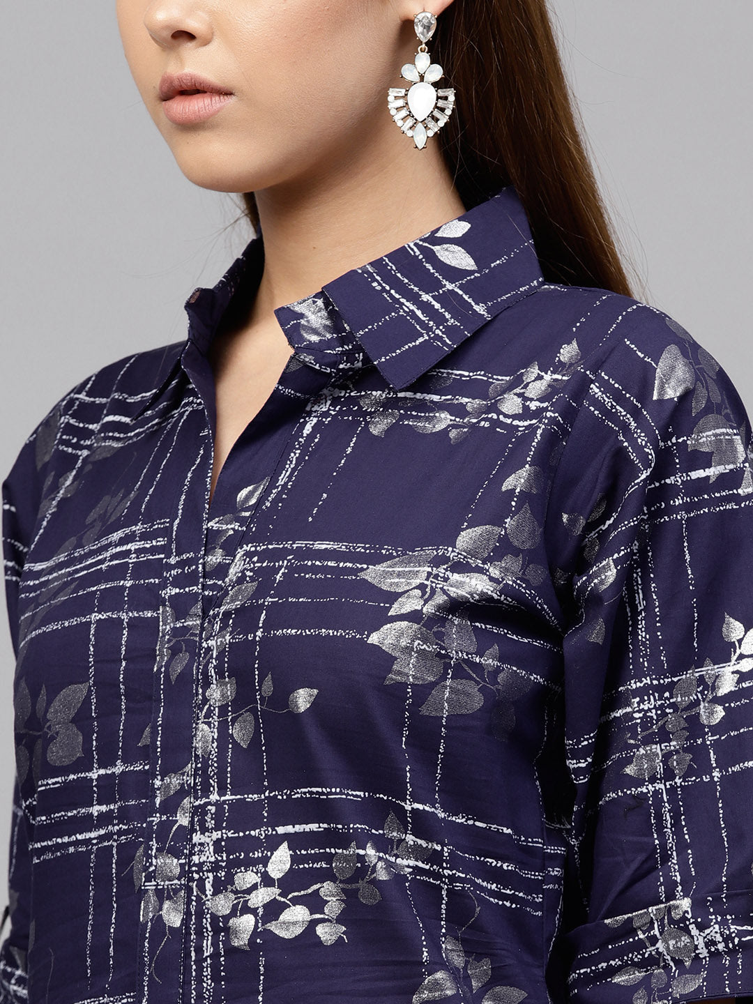 Women's Foil Print Straight Cotton Only Kurta