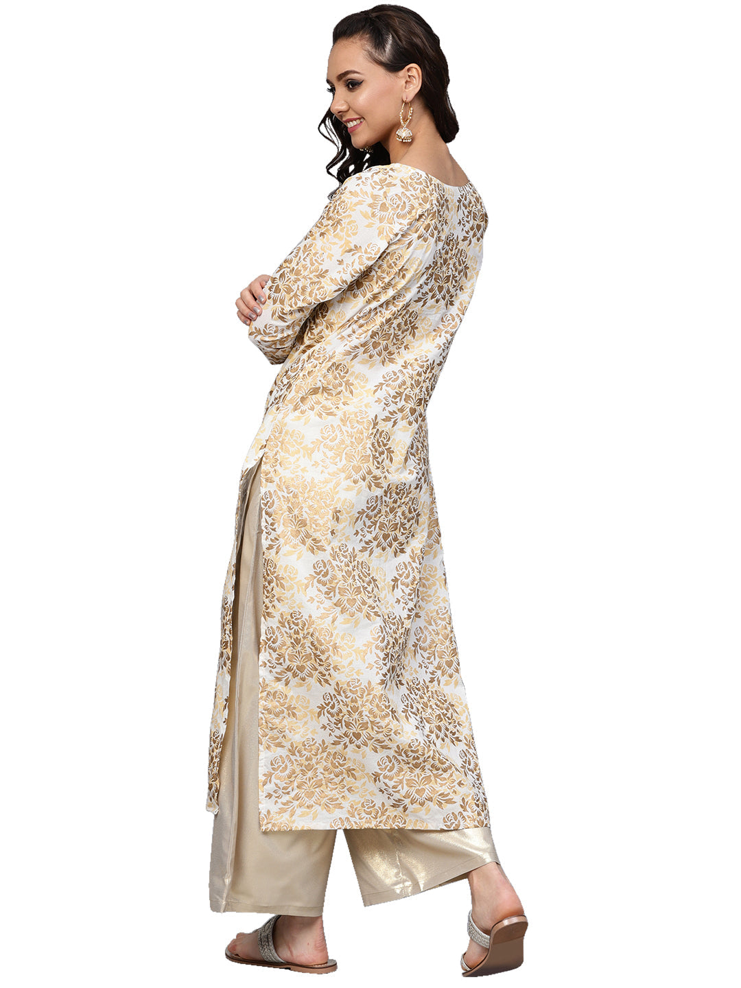 Women's Women's Straight Cotton Only Kurta (Off White)