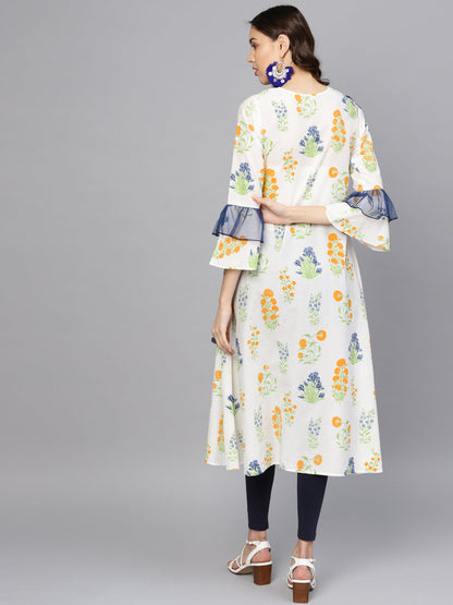 Women's Angrakha Style Printed Only Kurta