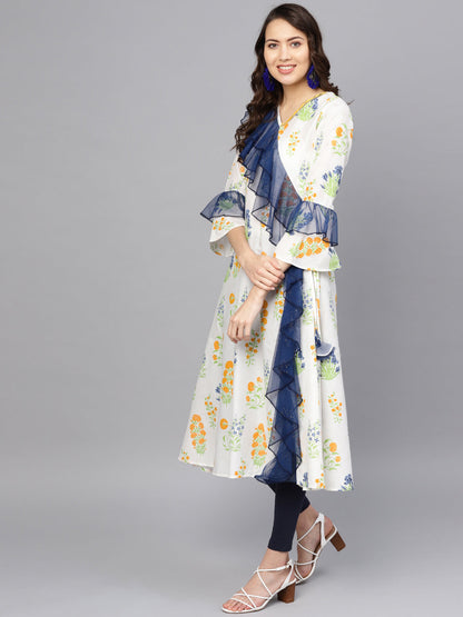 Women's Angrakha Style Printed Only Kurta