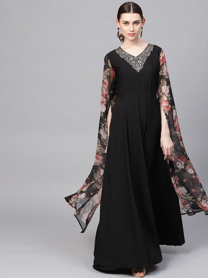 Women's Black Crepe Dress