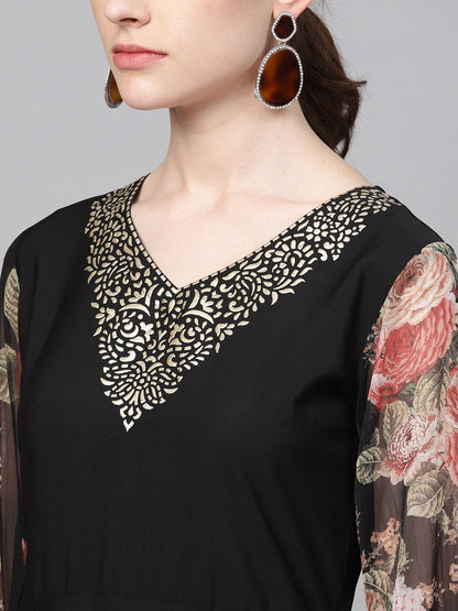 Women's Black Crepe Dress