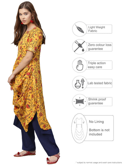 Women's Yellow Straight Only Kurta