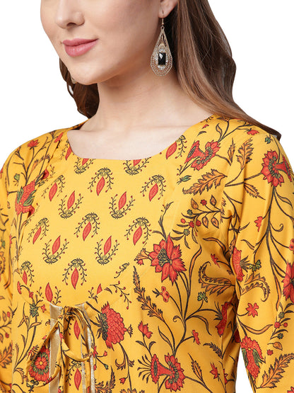 Women's Yellow A-Line Only Kurta