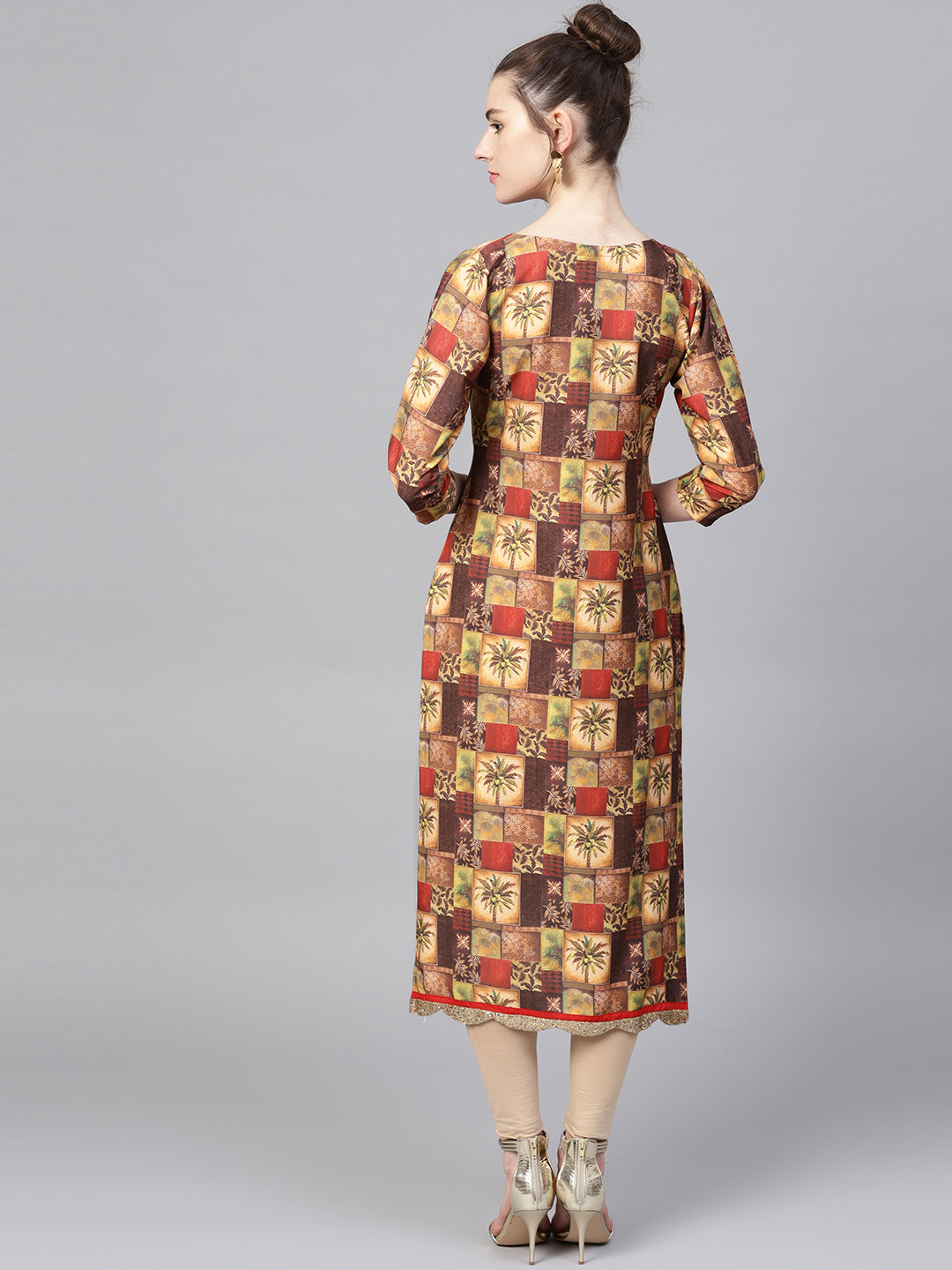 Women's Red Digital Print Straight Only Kurta