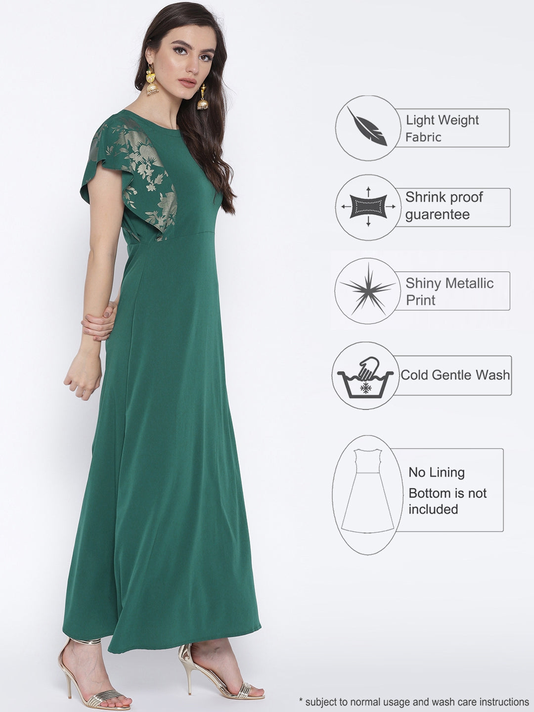 Women's Blue Green Only Kurta Dress