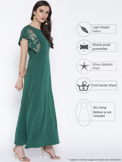 Women's Blue Green Only Kurta Dress