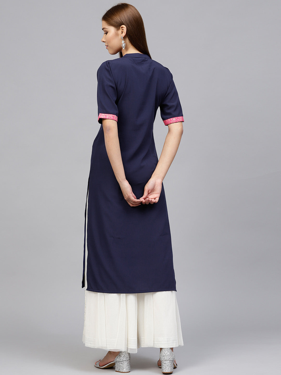 Women's Foil Print Straight Crepe Only Kurta