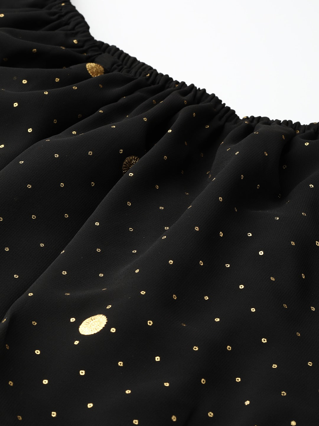Women's Black Crepe Off Shoulder Gown
