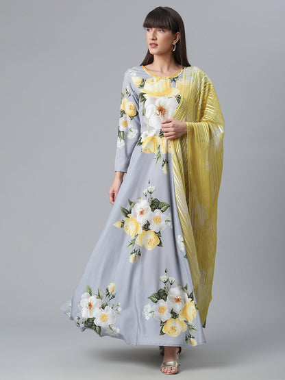 Women's Rayon Brown Kurta With Dupatta