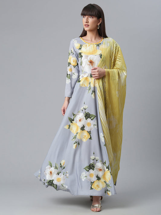 Women's Rayon Brown Kurta With Dupatta