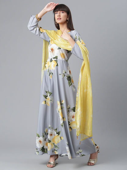 Women's Rayon Brown Kurta With Dupatta