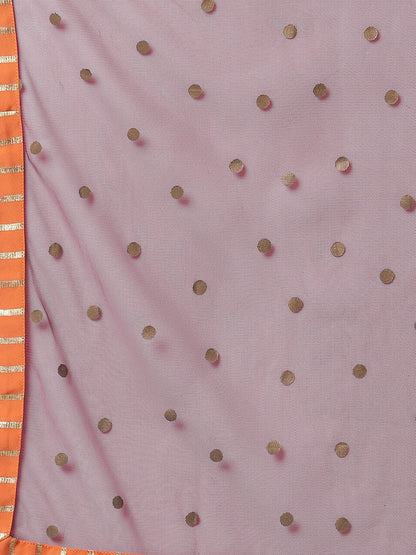 Women's Poly Silk Peach Kurta With Dupatta