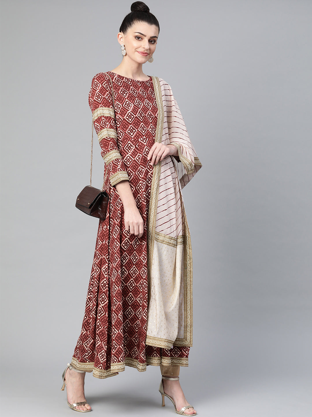 Women's  Printed Kurta With Dupatta Set
