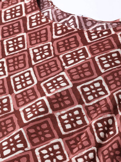Women's  Printed Kurta With Dupatta Set