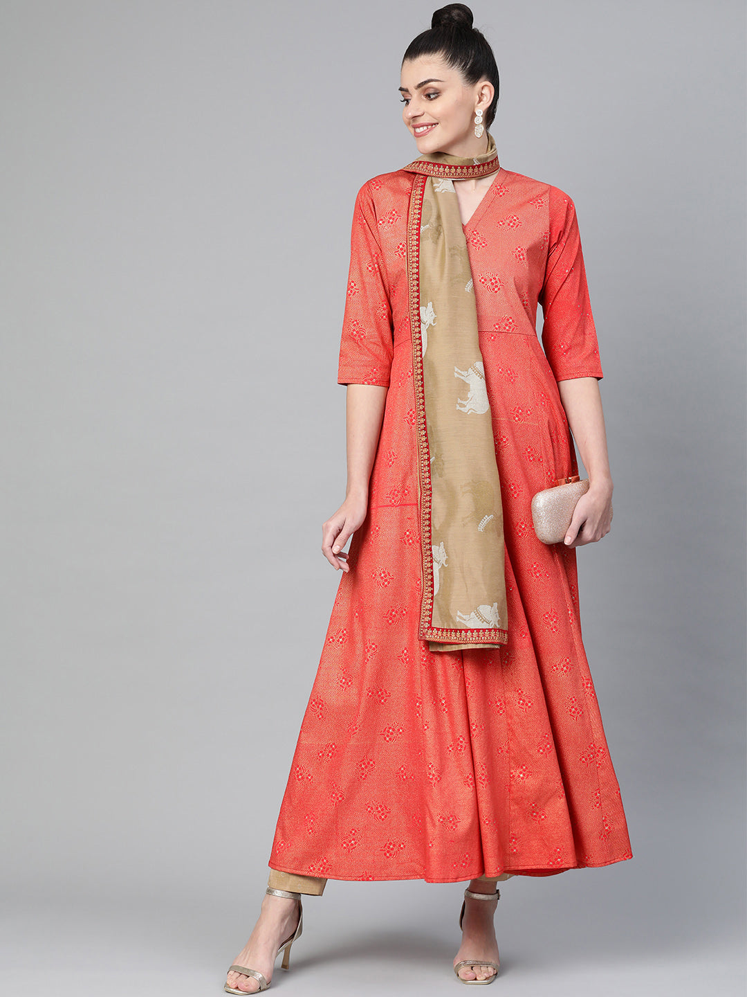 Women's  Anarkali Kurta With Dupatta Set