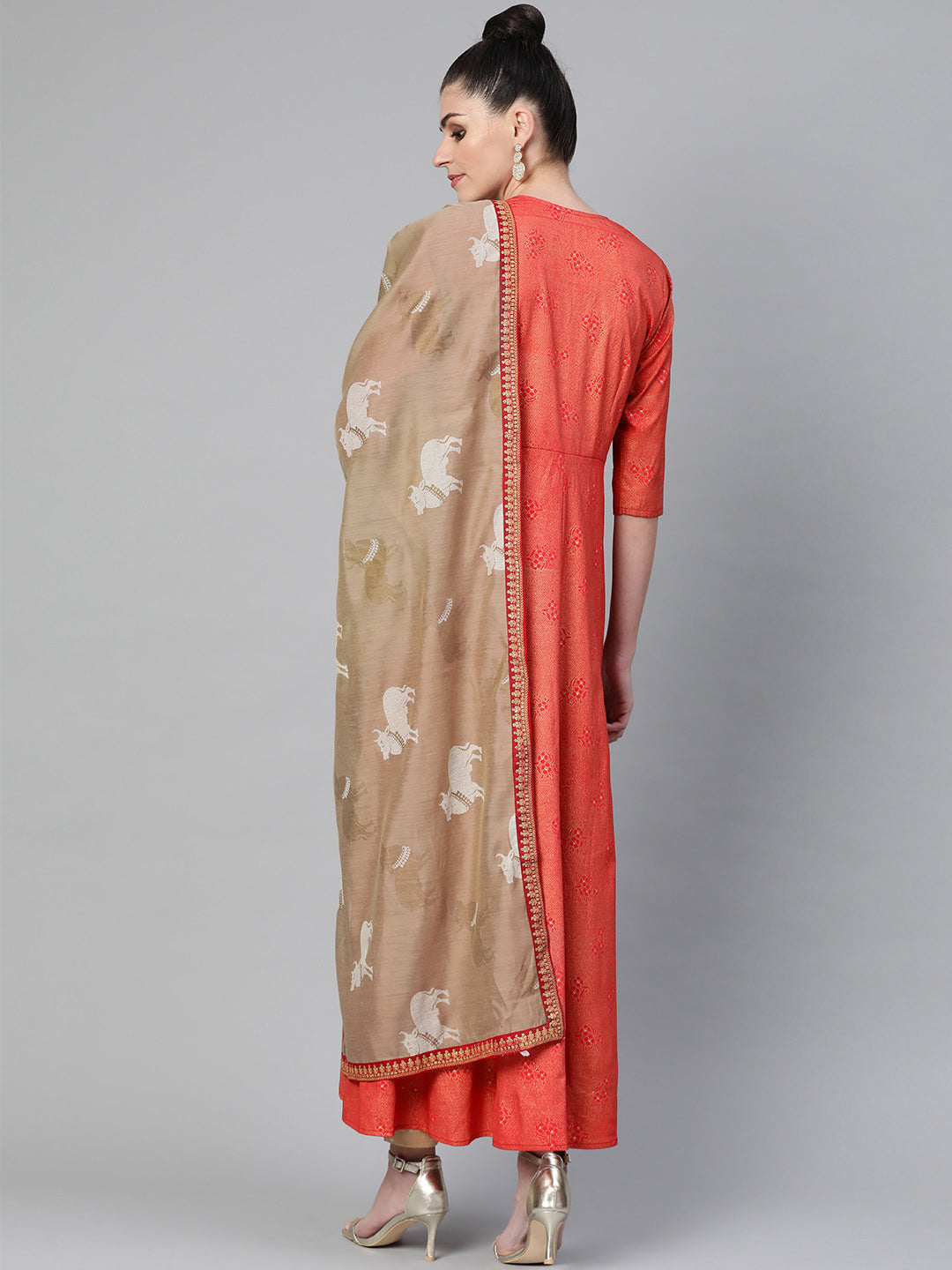 Women's  Anarkali Kurta With Dupatta Set