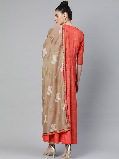 Women's  Anarkali Kurta With Dupatta Set