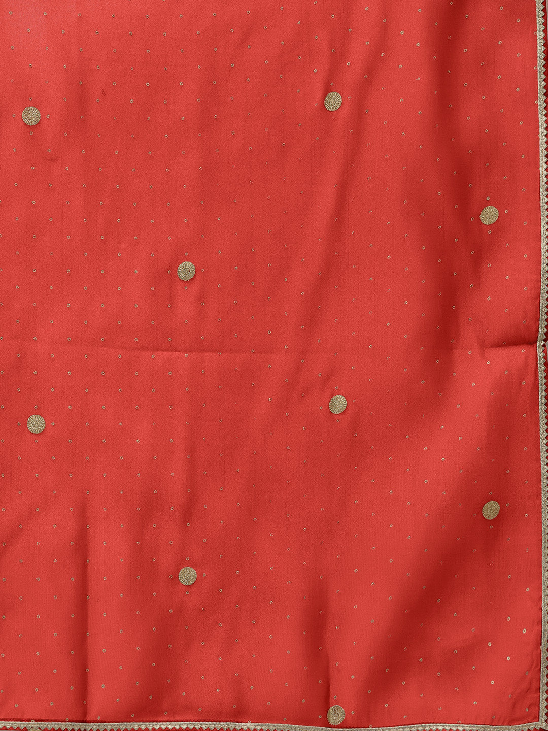 Women's S Peach Kurta With Dupatta Set
